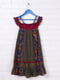 Сукня синьо-жовтого кольору в ромб та абстрактний принт | 6541178 | фото 2