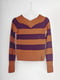 Пуловер помаранчевого кольору у фіолетову смужку  | 6541228