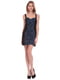 Сукня чорно-синього кольору в принт | 6541857