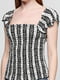 Блуза в черно-белую полоску | 6542012 | фото 3