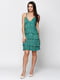 Сукня зеленого кольору з принтом | 6542131