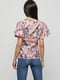 Блуза шовкова рожева з квітковим принтом | 6542159 | фото 2