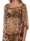 Блуза коричневая с анималистическим принтом | 6542161 | фото 3