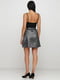 Сукня чорно-сріблястого кольору в принт | 6542320 | фото 2
