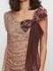 Мереживна сукня світло-коричневого кольору, декорован абантом | 6542327 | фото 3