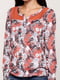 Блуза цегляного кольору в квітковий принт | 6542587 | фото 3
