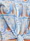 Блуза блакитна укорочена з принтом | 6543577 | фото 4