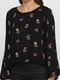 Блуза чорна з квітковим принтом | 6543609 | фото 3