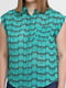 Блуза зеленая с принтом | 6543861 | фото 3