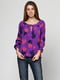 Блуза фіолетова в квітковий принт | 6544865