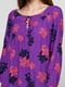 Блуза фиолетовая в цветочный принт | 6544865 | фото 3