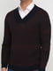 Пуловер коричнево-синього кольору з візерунком | 6545603 | фото 3