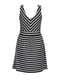 Сукня-міні чорно-білого кольору в смужку | 6545968