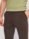Коричневі утеплені спортивні штани на резинці зі швом | 6547759 | фото 4