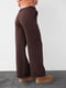 Теплые трикотажные темно-коричневые штаны | 6547786 | фото 2