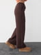 Теплые трикотажные темно-коричневые штаны | 6547786 | фото 5