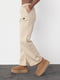 Трикотажные штаны кофейного цвета на флисе с накладными карманами | 6547819 | фото 5