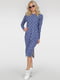Сукня А-силуету синя у горошок | 6383516 | фото 2