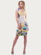 Сукня жовто-блакитна з квітковим принтом | 6383535 | фото 3