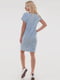 Сукня А-силуету блакитна в принт | 6383570 | фото 3