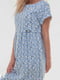 Сукня А-силуету блакитна в принт | 6383570 | фото 4