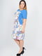 Сукня-футляр блакитна з квітковим принтом | 6383597 | фото 2