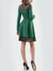 Платье А-силуэта зелено-черное | 6383678 | фото 3