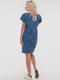 Платье А-силуэта синее в принт | 6383808 | фото 3