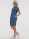 Сукня А-силуету синя в принт | 6383808 | фото 2
