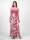 Сукня А-силуету рожева з квітковим принтом | 6383836 | фото 2