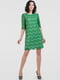 Платье А-силуэта зеленое в принт | 6383913