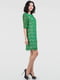 Платье А-силуэта зеленое в принт | 6383913 | фото 2