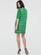 Платье А-силуэта зеленое в принт | 6383913 | фото 3