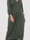 Сукня А-силуету кольору хакі | 6384166 | фото 4
