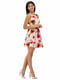Платье А-силуэта белое с цветочным принтом | 6384186 | фото 3