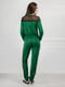 Спорт.костюм (свитшот и брюки) зеленый декорированный кружевом | 6384220 | фото 3