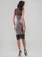 Платье в бельевом стиле серебристо-бордовое | 6384293 | фото 3