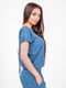 Блуза блакитна в білий принт | 6384404 | фото 2