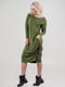 Сукня А-силуету кольору хакі | 6384408 | фото 4
