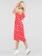 Платье А-силуэта красное в принт | 6384470 | фото 2