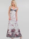 Платье серо-розовое с цветочным принтом | 6384542 | фото 2