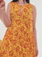 Сукня А-силуету жовта в принт | 6384745 | фото 6