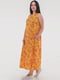 Платье А-силуэта желтое в принт | 6384745 | фото 4