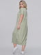 Сукня А-силуету кольору хакі в смужку | 6384932 | фото 3