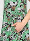 Платье А-силуэта зеленое в принт | 6384967 | фото 4