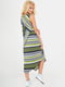 Платье А-силуэта оливкового цвета в полоску | 6384969 | фото 2