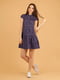 Сукня-сорочка синя у горошок | 6547872 | фото 2