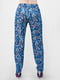 Летние синие брюки с пестрым орнаментом | 6547883 | фото 3