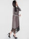 Платье  серебристо-бордовое с черноей отделкой | 6547902 | фото 2
