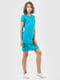 Платье-футболка голубое с декором | 6547936 | фото 2